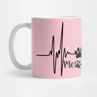 Paw print heart beat Mug